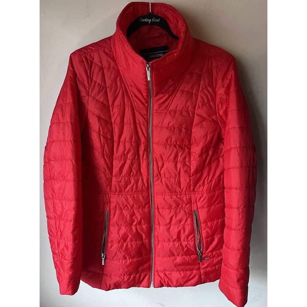 LANDS' END‎ Cherry Red Primaloft Jacket Size 6